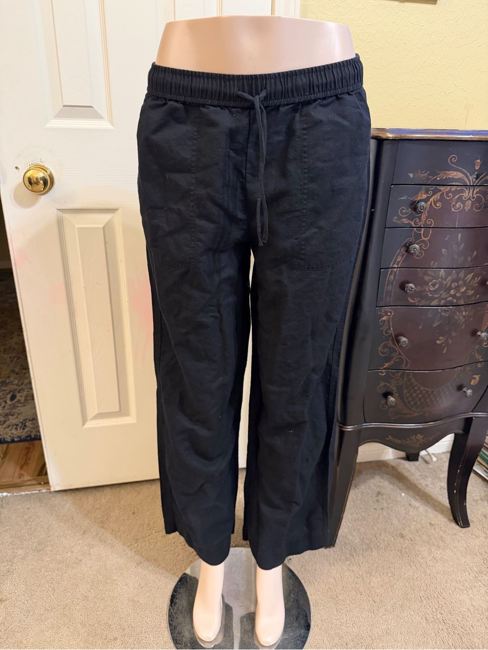 Black Women's Drawstring Waist Jogger Pants